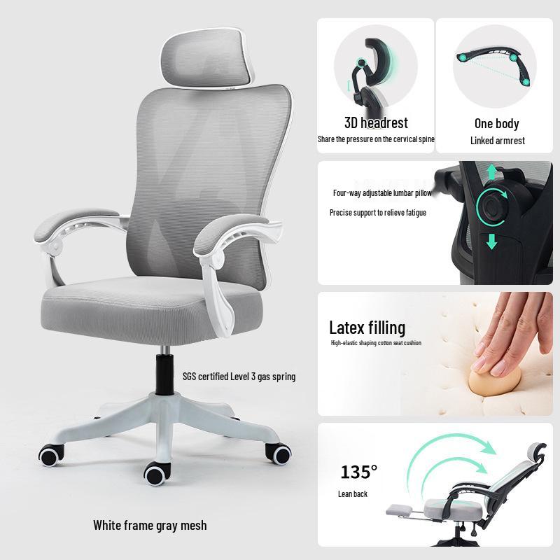 Ergonomic Office & Gaming Chair with Mesh Backrest - Comfortable for Long Sitting & Dorm Use