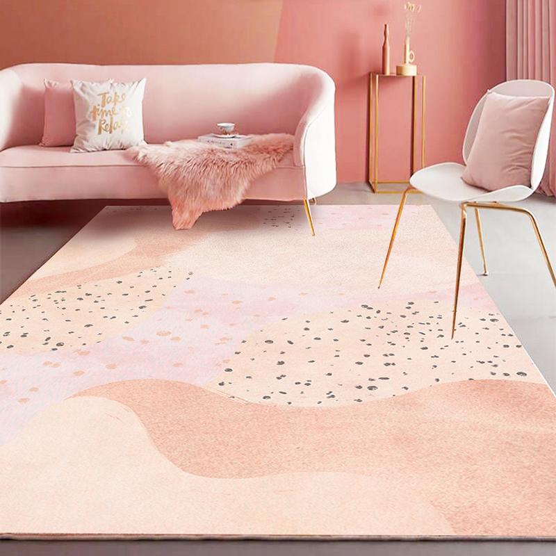 Pink Girl Bedroom Decor Square Carpet Luxury Nordic Carpets for Living Room Large Area Non-slip Cloakroom Rug Washable Floor Mat