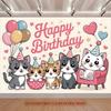 Party Backdrop Happy Birthday Birthday Confetti Photo Booth Background Wall Decor