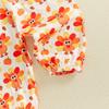 Citgeett Autumn Thanksgiving Day Infant Girl Outfit Long Sleeve Romper Pants Headband Fall Casual Clothes