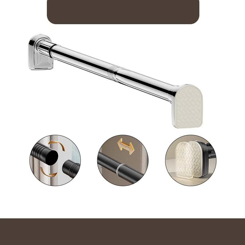 Ausziehbarer Duschvorhangstange aus Edelstahl ohne Bohren für Balkon und Fenster