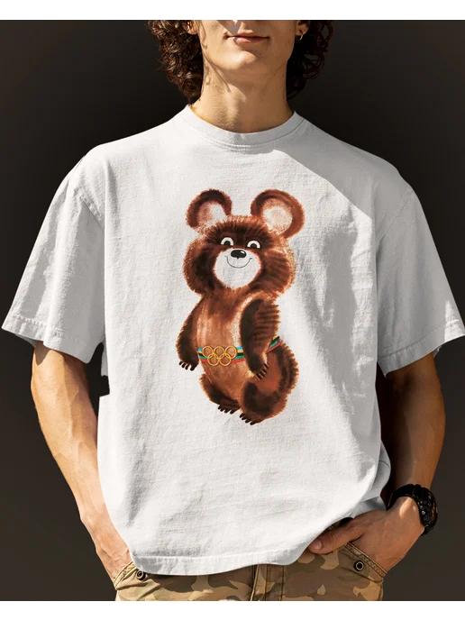 Olympic Bear print T-shirt, USSR XL