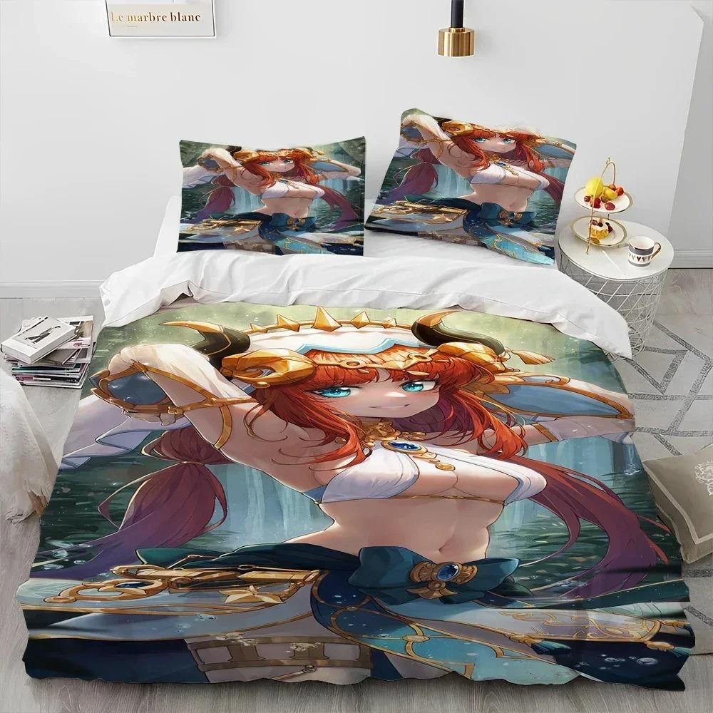 Comforter 3D Print Genshin Impact Game Bedding Set Bedroom Soft Modern S Comefortable Kids And