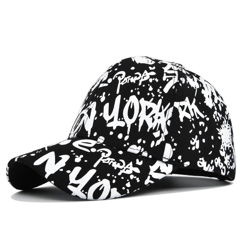 

Hat Duck Tongue Letter Graffiti Print Baseball Hat Sunshade Hat Material Cotton чорний