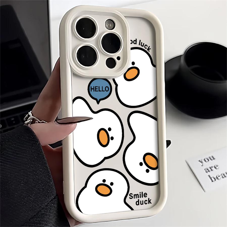 Stylish Cartoon Duck Case for iPhone 17 Pro Max 15 Plus 11 13 17e 16 Air 12 Pro 14 Phone Cover