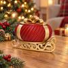 Seasonal Storage Box 3D Printed Christmas Sleigh Box, Holiday Decorative Container Festive Table Centerpiece with Lid, Desk Organizer for Jewelry