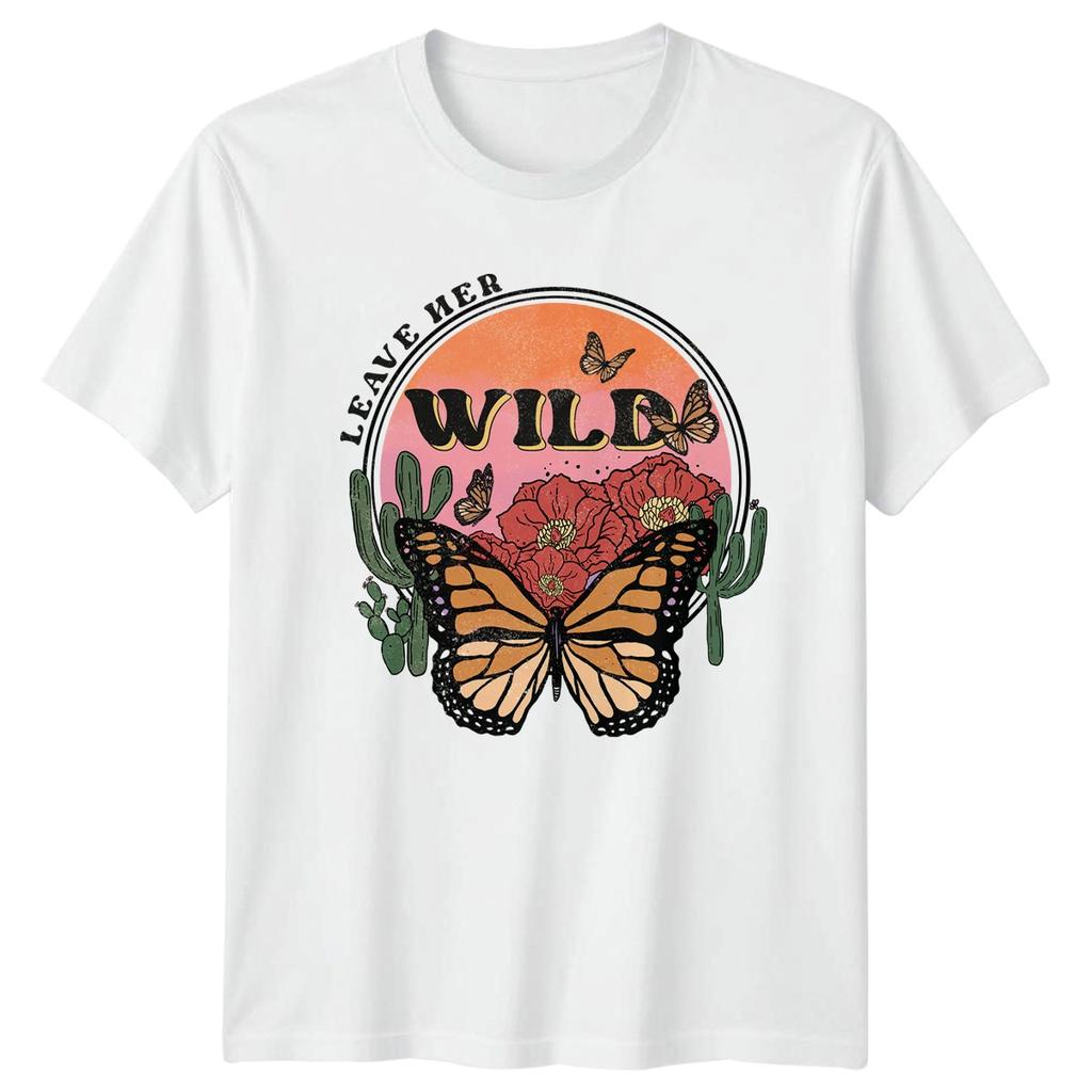 Leave Her Wild Unisexs TShirt Boho Nature Aesthetic Birthday Gift For Her