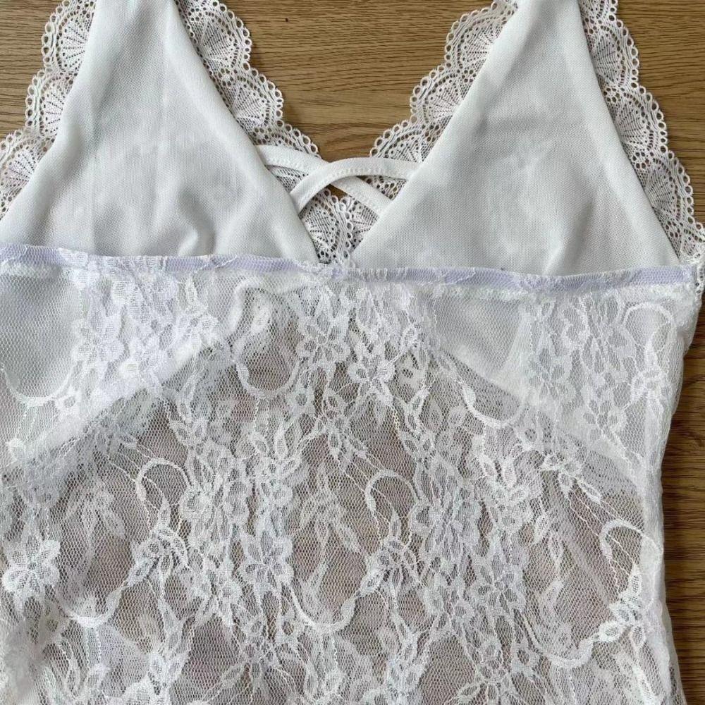 V-neck Lace-up Short Skirts Polyester Beachwear New Lace Halter Dress  Women