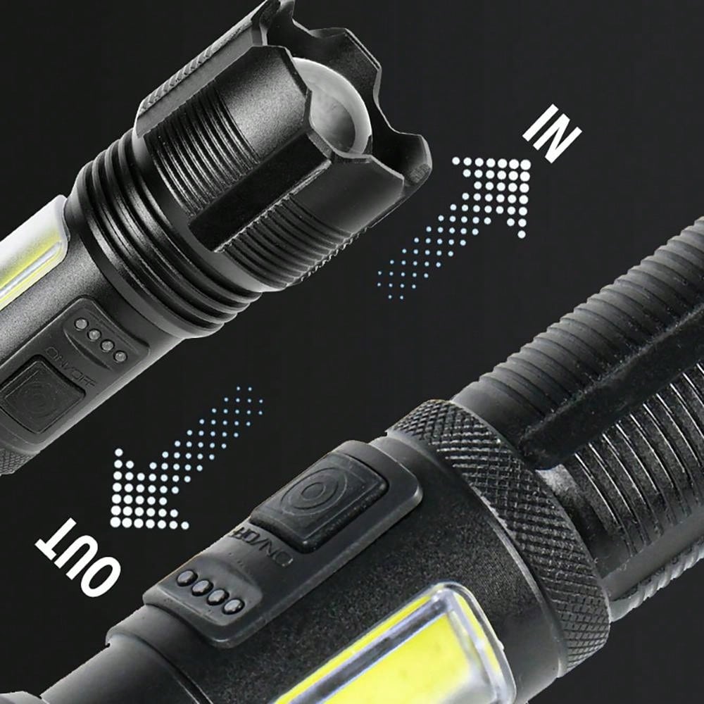 Tactical Rechargeable LED Flashlight, 7 Modes High Brightness Flashlight for Emergency, Hiking, Camping, Camping Equipment