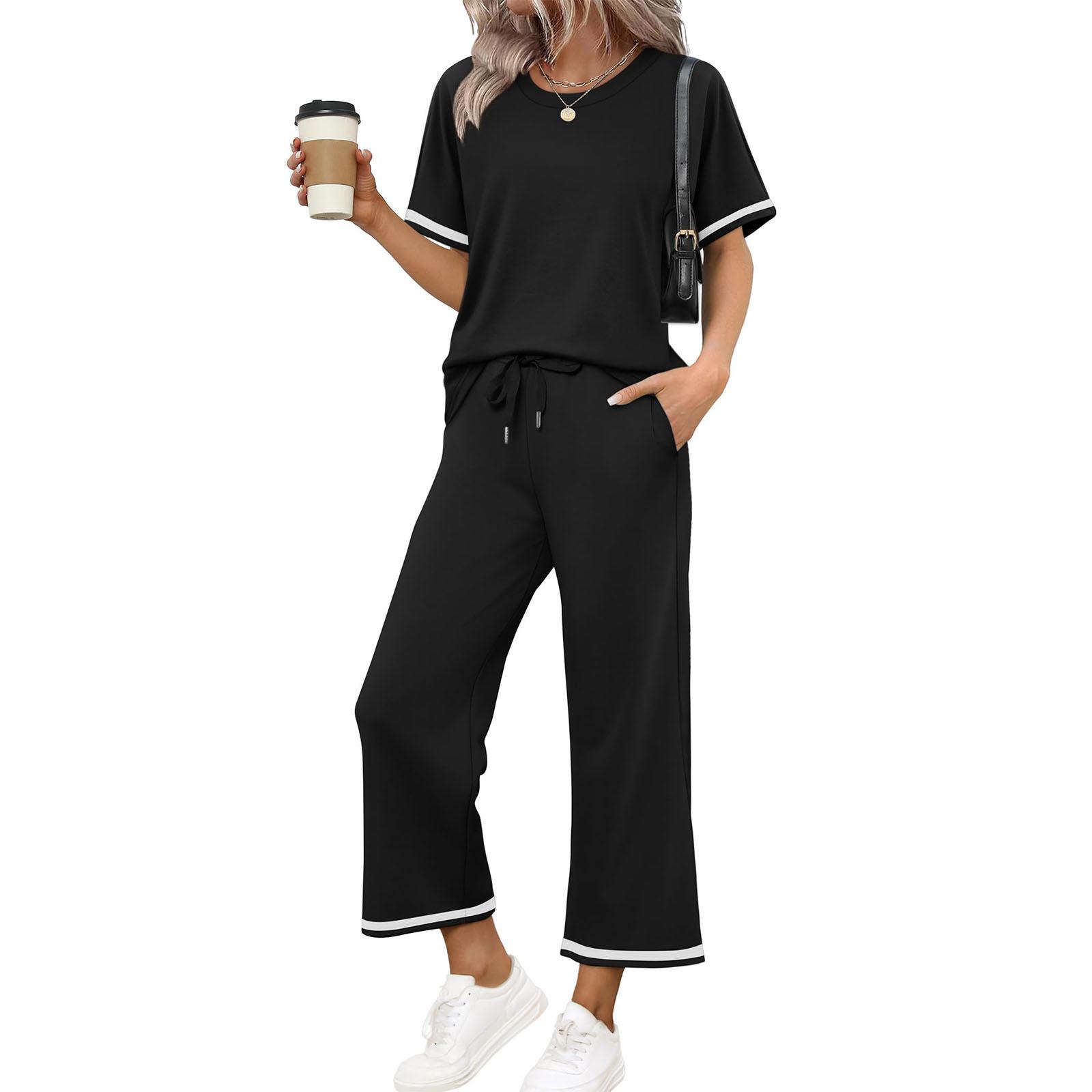 

Женский модный повседневный костюм -колор M чёрный