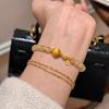 Personalized, light luxury style, natural golden rutilated quartz and tiger's eye stone bracelet for women, with a high-end, new Chinese design,
