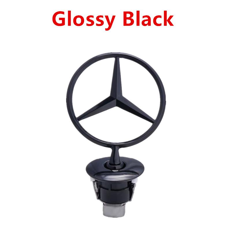 Bilklistermärke Stjärna Motorhuv Krommärke 44 mm Bil Främre Motorhuv Emblem Logotyp För Mercedes Benz C E S-klass W204 W205 W211 W212 W213 W220