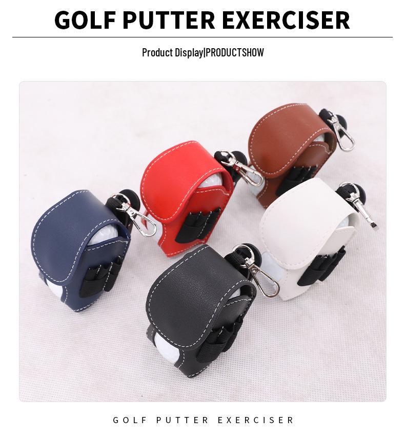 In-Stock Waist-Mounted Leather Golf Ball Bag - Compact PU Leather Design