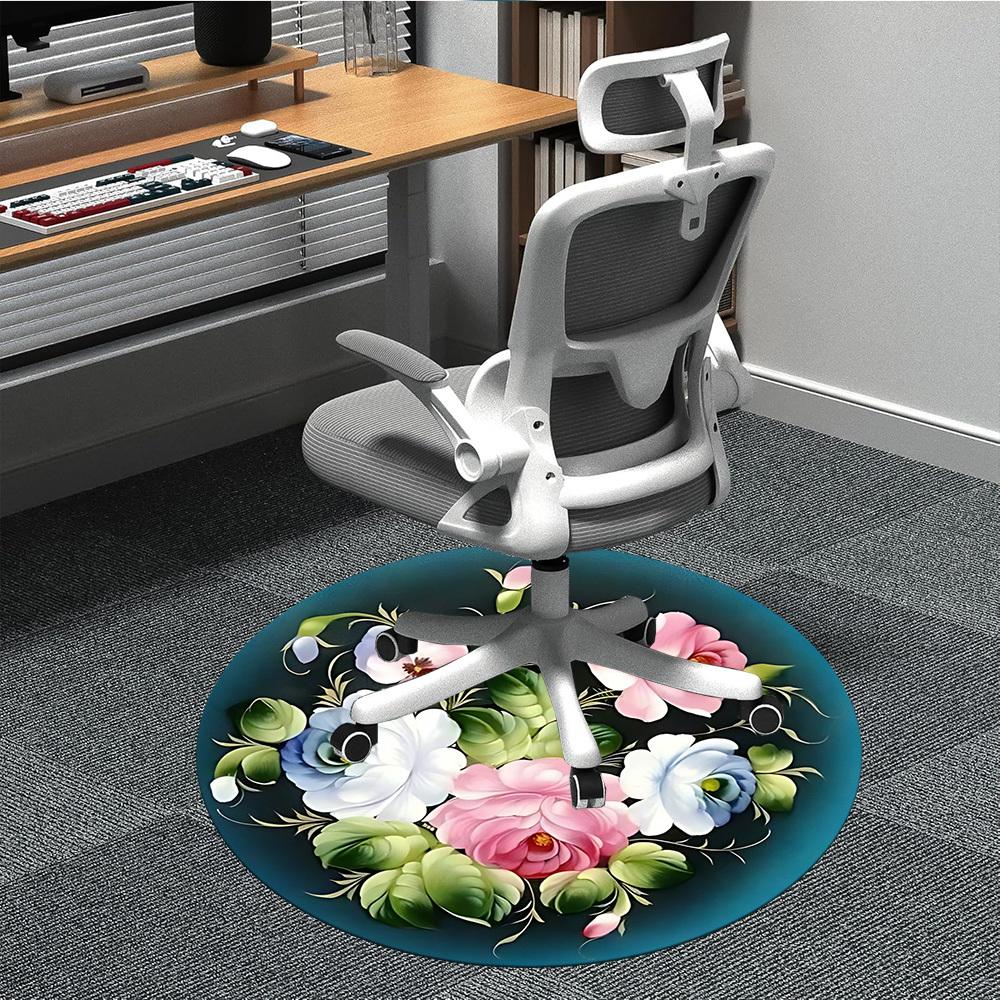 

1pc Floral Bouquet Chair Carpet for Office Non-Slip, Rug for Office, Room, Good Gift for Family or Friends, yy251226148 80cm by 80cm