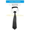 49MD Stylish Removable Faux Collar with Elegant Black Long Tie Front Decorative Blouse Choker Collar Accessory for Women Girl