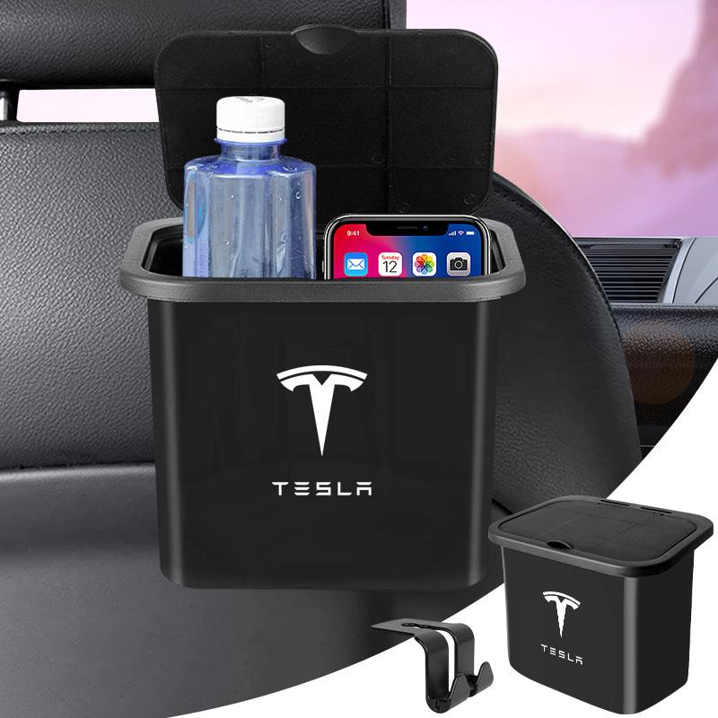 1Pcs Car Seat Back Hanging Trash Can Storage Case Rear Row Organizer For Tesla Model 3 S X Y Style Roadster Invader Coil Mod WYE K80