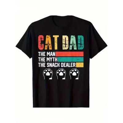 Women Cat Dad The for Man The Myth The Snack Dealer T-Shirt Tee Cotton Unisex Oversized Loose Short Sleeve Top