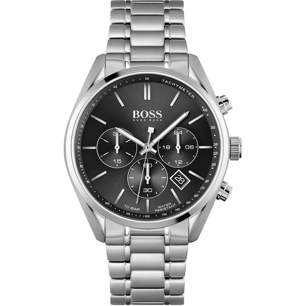 BOSS Champion Black Stainless Steel/Silver Men s Quartz Watch 1513871 чёрный
