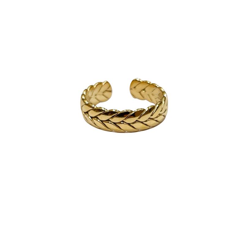 Korean Style Gold Wheat Ear Twist Ring with Trendy Design - 2025 Edition