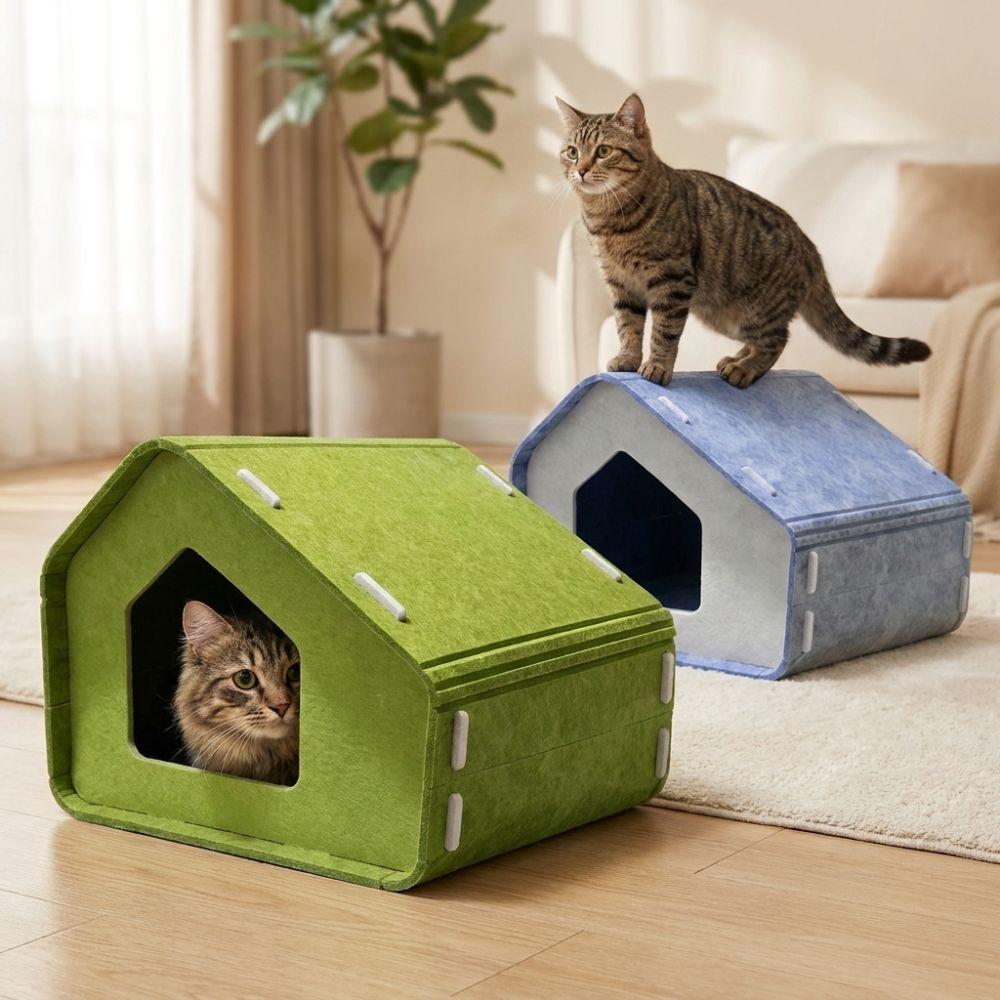 Breathable Cat House Semi-enclosed Cat Scratching Board New Cat Bed Pet Supplies