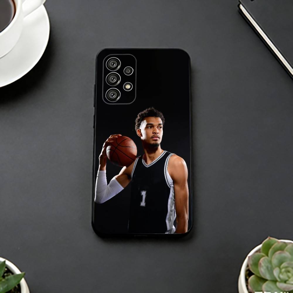 Sports Basketball Victor Wembanyama Phone Case For Samsung S25,S24,S21,S22,S23,S30,Ultra,S20,Plus,Fe,Soft Silicone Black Cover