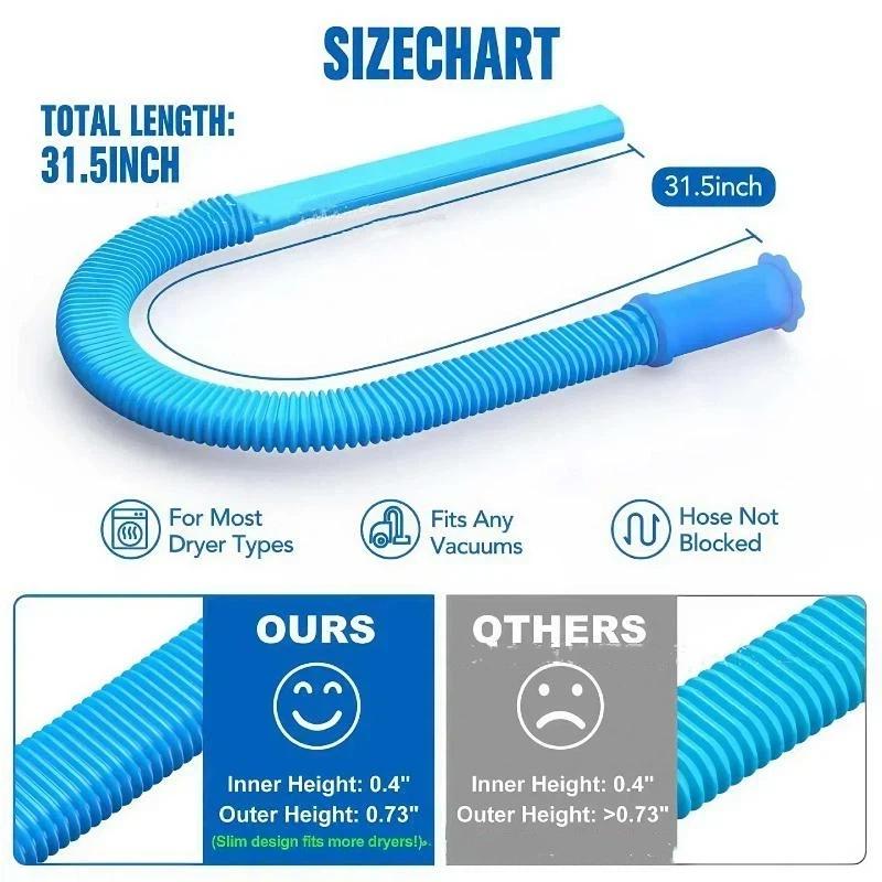 Dryer Vent Cleaner Hose Universal Fit Flexible Vacuum Attachment for Cloth Dryer Lint Removal Home Deep Cleaning