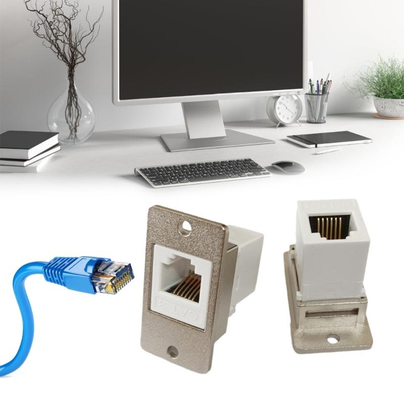 6P6C RJ12 Female To Female Connectors Threadeds Mounting Adapters For Communication Devices And Panel