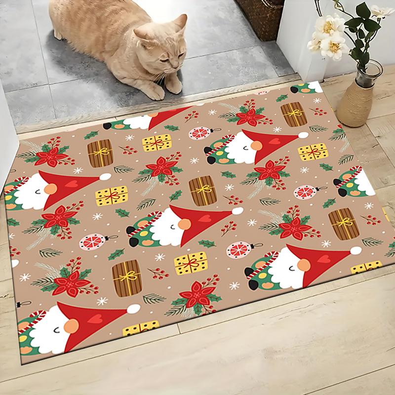 1Pc Christmas Gnome Celebration Carpet Rug Soft Washable Antislip Home Living Room Sofa Mats Personalized Christmas Rug