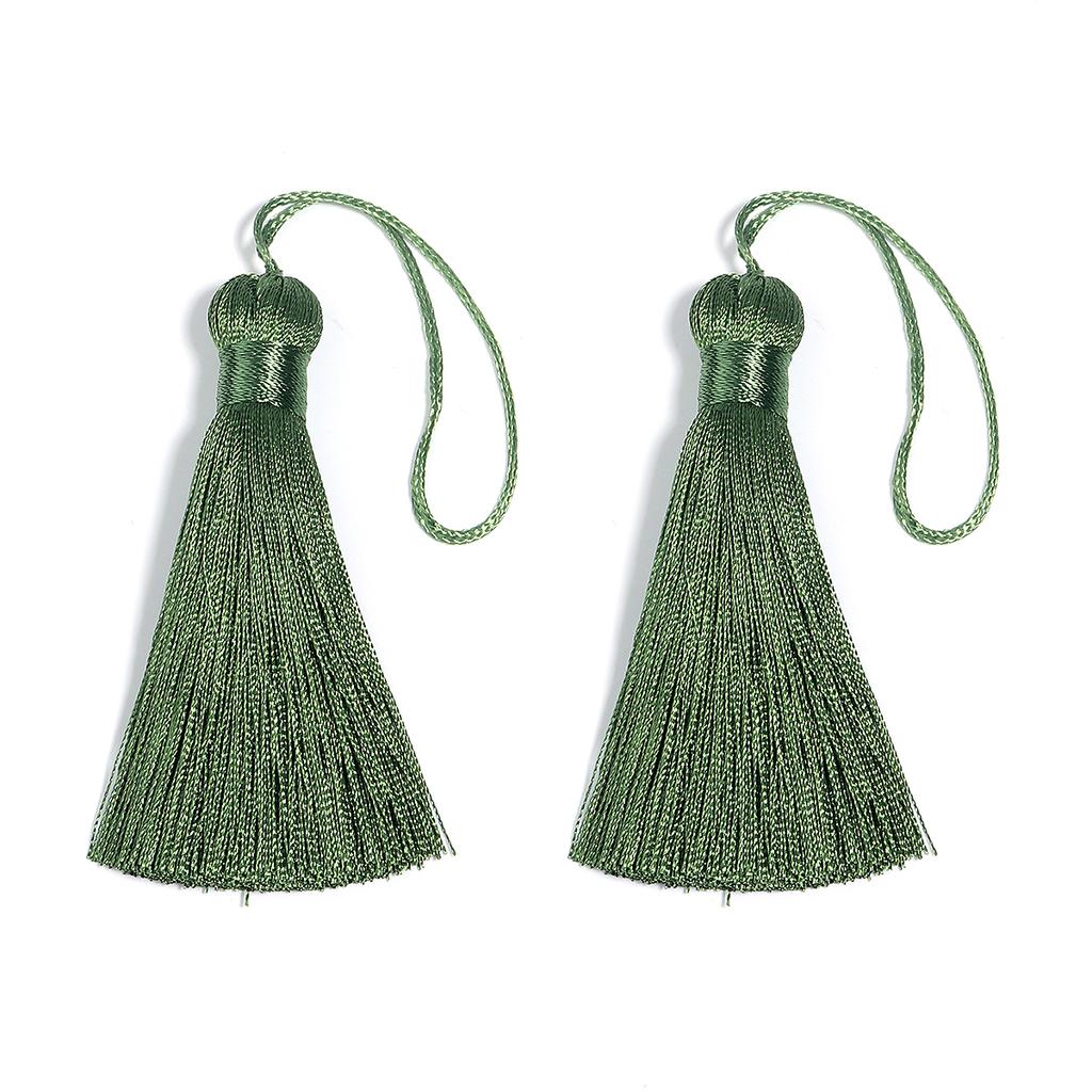 6pcs 82mm Silk Tassel Fringe Hanging Rope Long Line Tassel For Jewelry Making DIY Crafts Clothing Earring Key Chain Decoration