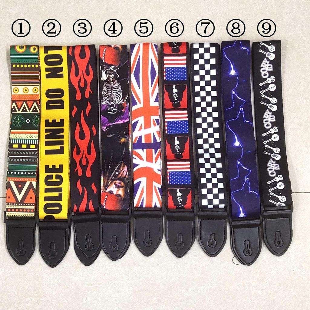 Guitar Strap, Bass Guitar Strap, Electric and Acoustic Guitar Shoulder Strap with Leather Ends, Best Gifts for Kids, Men & Women Guitarists