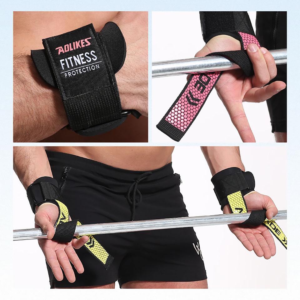 Aolikes Wrist Straps for Weightlifting Bodybuilding Powerlifting Strength Training Dumbbells Workout Support