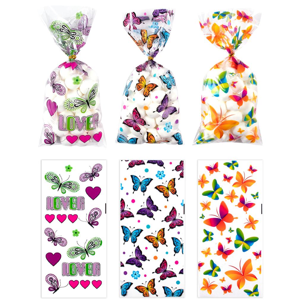 50pcs Jungle Safari/Dinosaur/Unicorn Party Gift Bags Plastic Candy Treat Bag Party Decorations for Kids Birthday Baby Shower