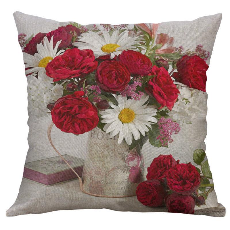 Vintage Flower Cotton Linen Cushion Cover Soft Decorative Pillow Case For Home Comfort