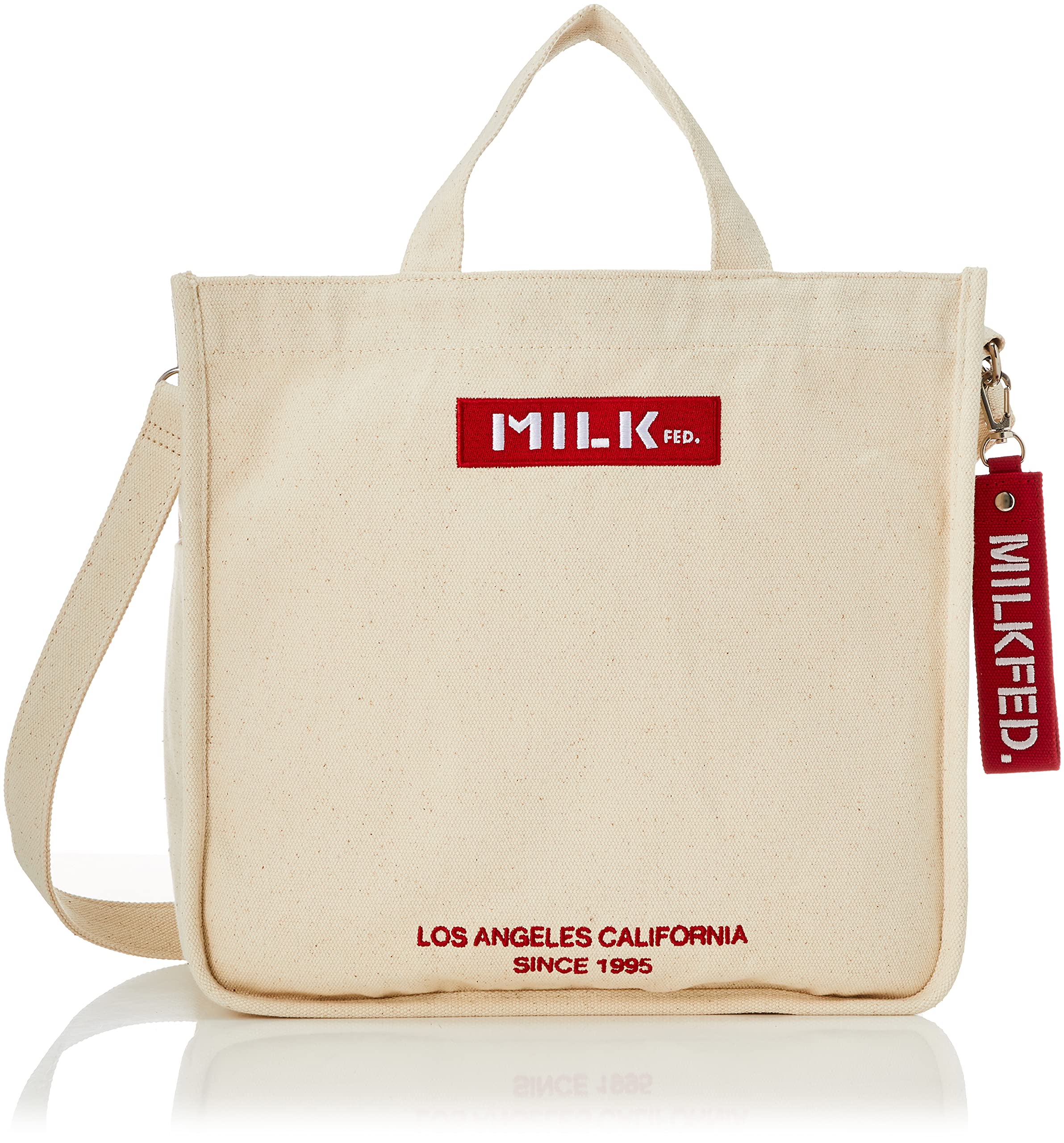 

Milkfed Embroidered Bar Shoulder Bag with Strap Red Women s (103213053010),