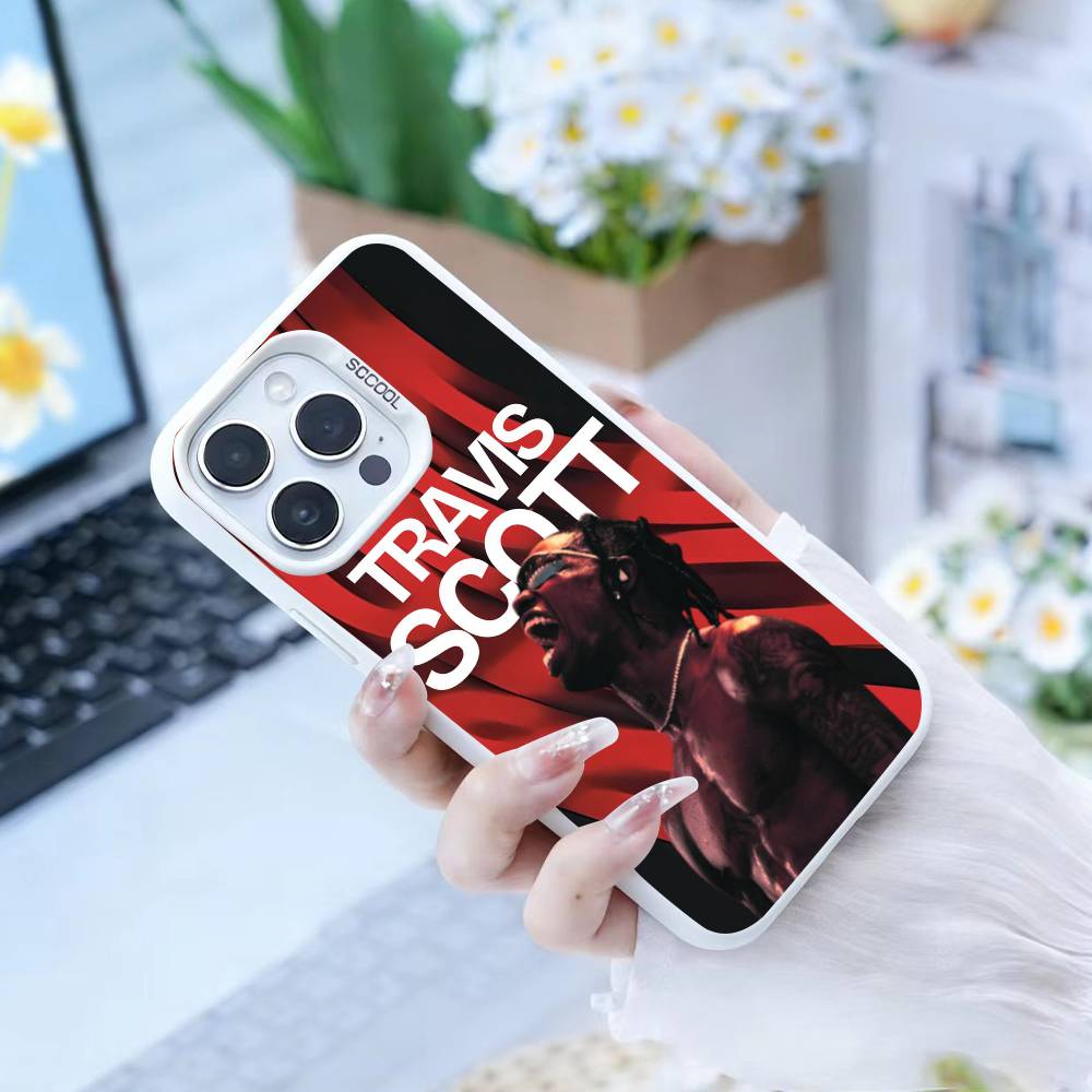 T-Travis S-ScottS Singer  Phone Case For iPhone 16,15,14,13,12,17,Pro,MAX white Matte Shockproof Cover