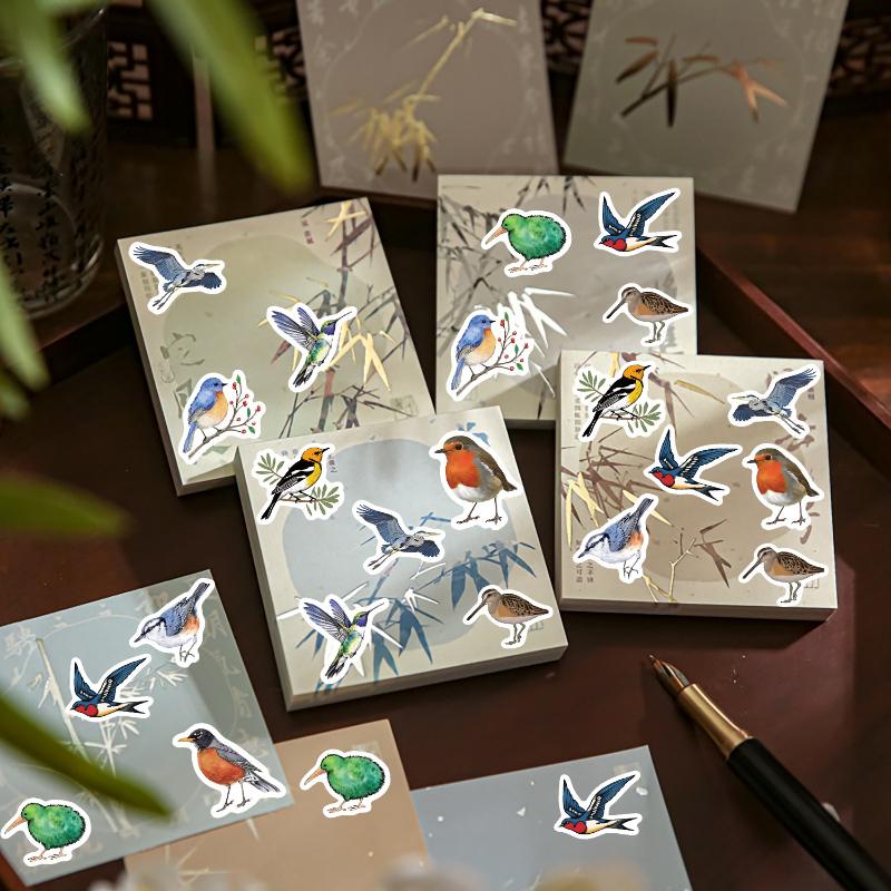500Pcs/Roll Bird Roll Stickers Phone Scrapbook Envelope Gift Water Cup Guitar Skateboard Notebook Waterproof Decorative