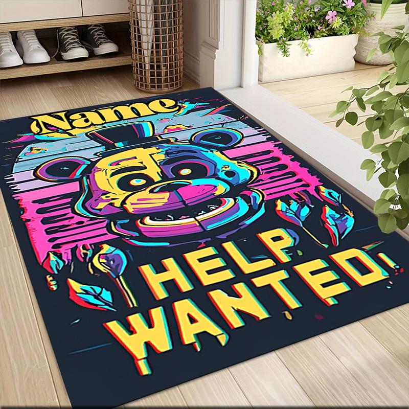 Custom Name Kitten Clown Balloon Theme Carpet Rug Customizable Soft Washable Anti-Slip Home Living Room Sofa Mats Personalized Rug. 0909106