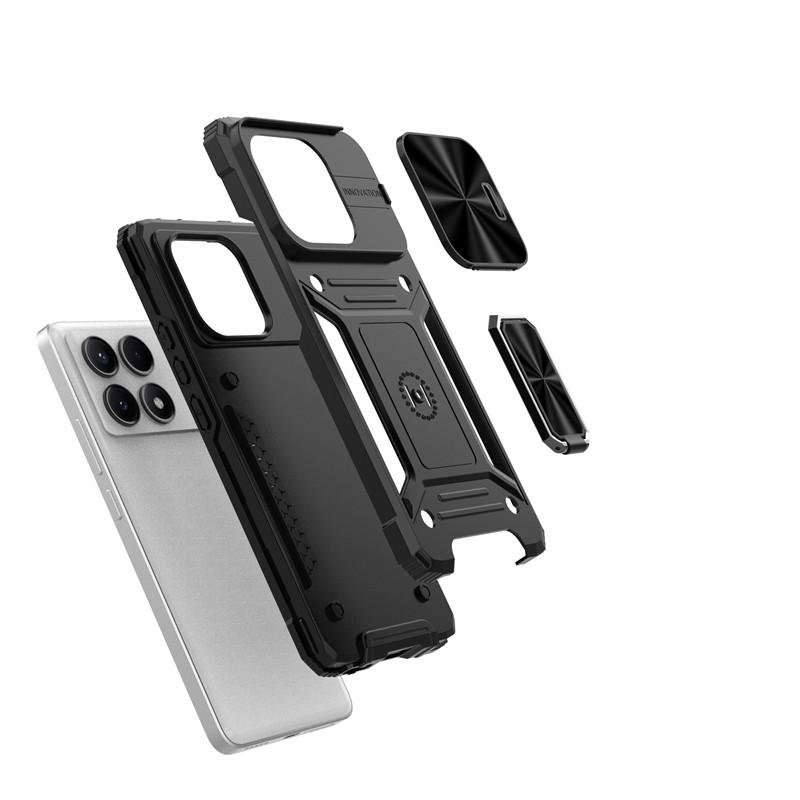 For Xiaomi Poco X6 Pro Case Poco X6 Pro 5G Cover Ring Bracket Slide Camera Protector Bumper Phone Cases For Xiaomi Poco X6 Funda
