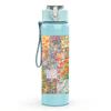 1PC Watercolor Floral Patch 750ml Color Plastic Sports Water Bottle Leakproof Flip Straw Lid Suitable for Sports Office Home Use