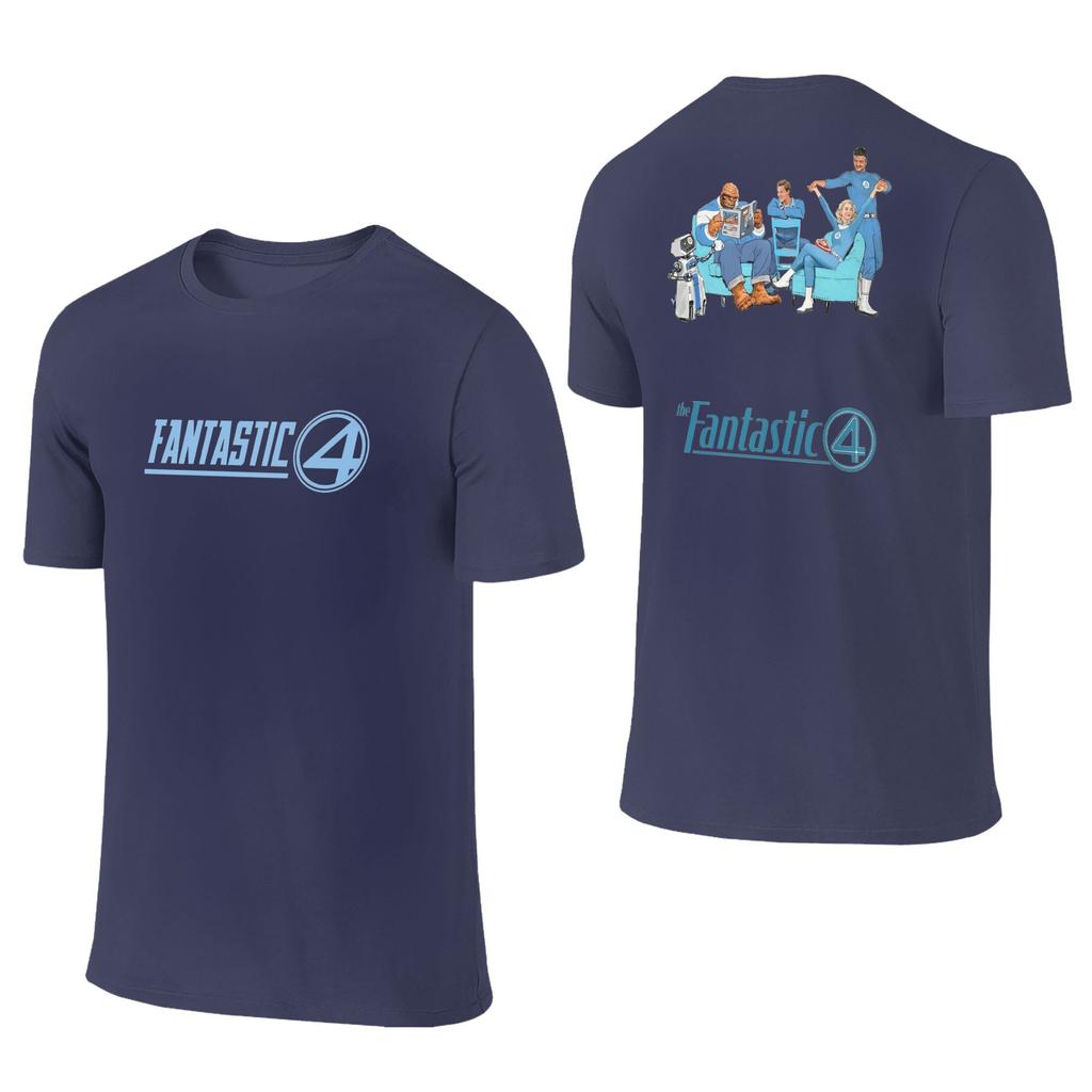 The Fantastic 4 Men T Shirts  Awesome Tee Shirt Short Sleeve O Neck T-Shirts Cotton Plus Size Tops