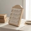 Estante de Pendientes de Madera Marco de Madera Maciza Exhibidor de Joyería de Mesa Soporte de Gran Capacidad de 4 Niveles