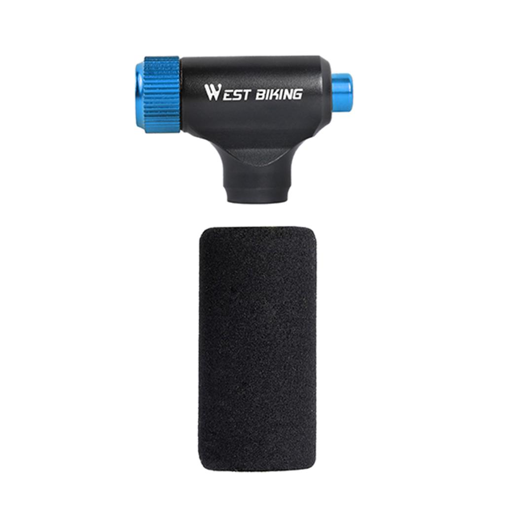 Bike CO2 Pump Head Air Inflator Easy Tyre Inflator for Presta Schrader Valve синий