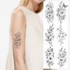 9 Piezas Tatuaje Temporal Impermeable Duradero Pegatinas Corporales Mariposa Con Flores Ramo De Flores Arreglo Floral Para