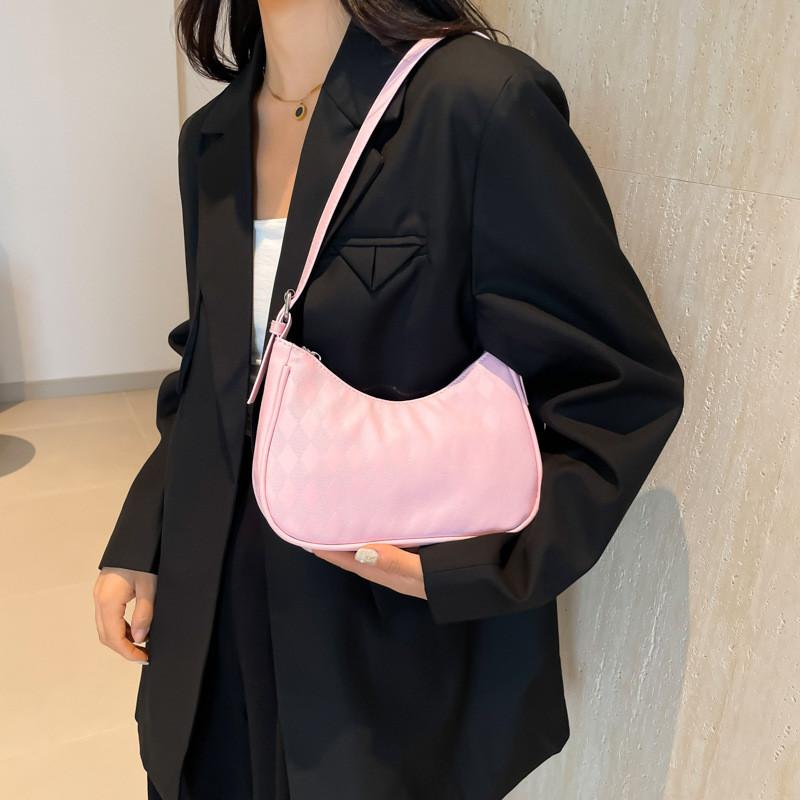 Elegant Black Pu Crescent Bag Fashionable Shoulder Bag For Trendy Casual Outings