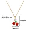 Vibrant Zircon Cherries Pendant Necklace Fashionable Cherries Designs Necklace Zircon Pendant Neckchain For Women