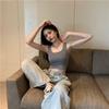 Ribbed Sleeveless Slimming Camisole - Women's Solid Color Low Collar Top