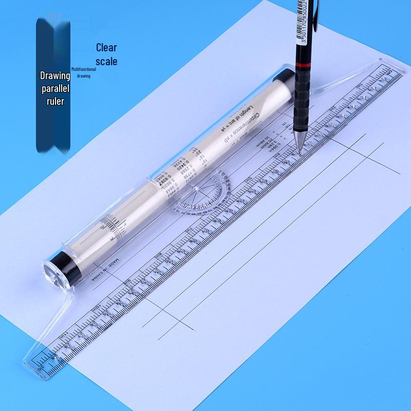 30cm Multifunctional Parallel Rolling Ruler for Drafting and Design