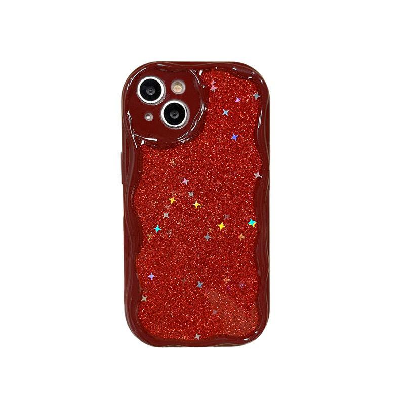 Anwendbar auf Apple 16Promax Handyhülle, Epoxid-Glitzerpulver, Sternpailletten iPhone17 Rundumschutz Anti-Drop Silikon Weich