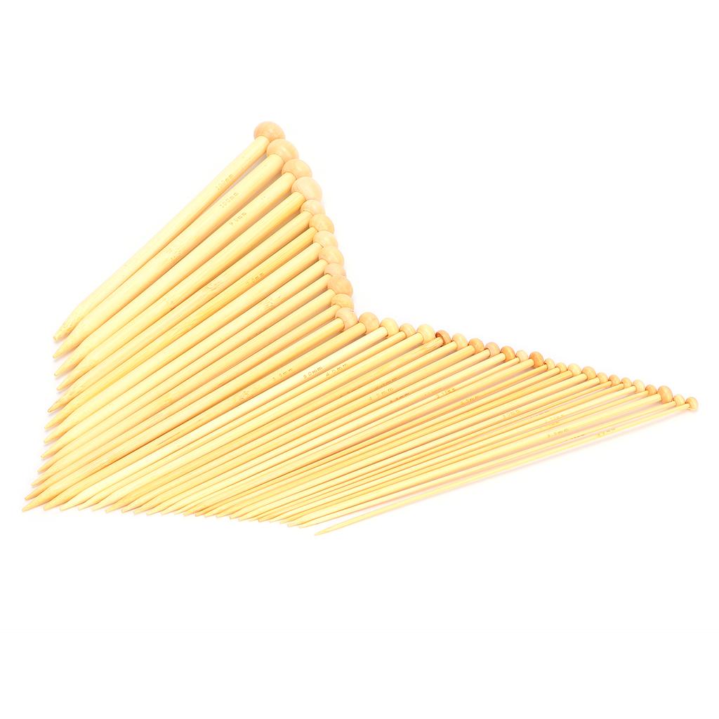 36pcs Knitting Needle Bleached Bamboo Single Tip Crochet for Sewing Clothes Shoes Gloves