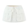 2025 Autumn European & American Style Women's White One-Shoulder Tie-Up Top